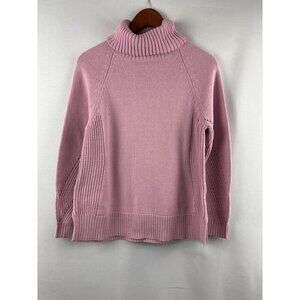 Isaac Mizrahi Live! Womens XS Pink Turtleneck Sweater Cotton Blend